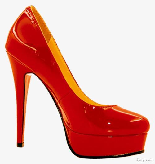 红色高跟鞋商业展板png素材透明免抠图片-产品实物-三元素3png.com